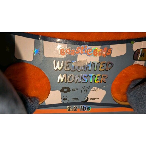 Blink Weighted Monster Plush Beastie Buds 2.2 lbs NWT Halloween Orange Cyclops - Picture 7 of 7